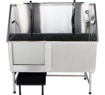 PawBest 62" Stainless Steel Pet Dog Grooming Bathtub Wash Station with Ramp, Faucet, Hoses and Loops