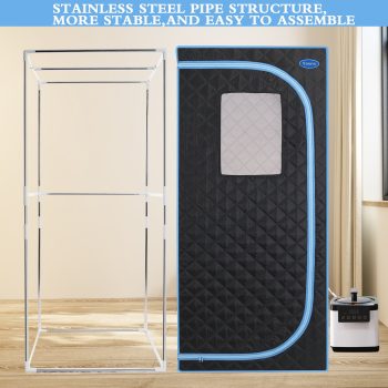 Cheelom Home Sauna, Portable Full Body Steam Sauna Tent Box Spa With Sauna black