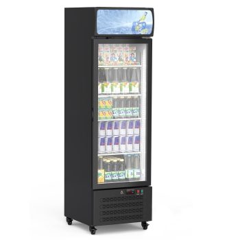 Commercial Refrigerator with Glass Door, Display Beverage Fridge, 11.3 Cu Ft Upright Beverage Cooler Merchandiser with LED Light, Adjustable Shelves, Low Noise, Fast Cooling
