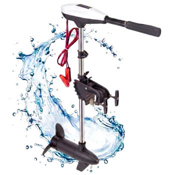Naipo 55lb Thrust Trolling Motor 8 Speeds Electric Outboard Boat Motor with LED Battery Indicator and Telescoping Handle for Kayak Fishing Boats Freshwater