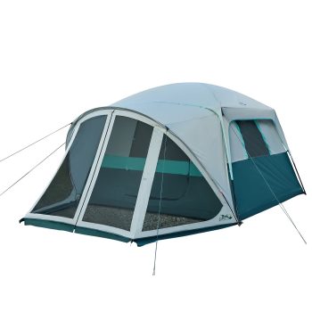 DMH OUTDOORS Camping Tent, Large Cabin Tent with Screen Porch, Rainfly and Carry Bag, Weather-Resistant Family Camping Tent for Outdoor Camping, Hiking and Backyard Grey