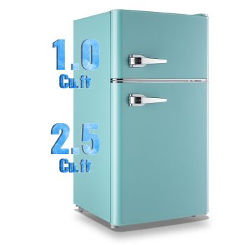TACOOL Refrigerator with Top Freezer 3.5Cu.ft Two Door Small Mini Fridge with Extra Drink Space for Home Office Dorm