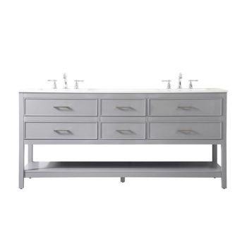 72 in. Double Bathroom Vanity, Gray