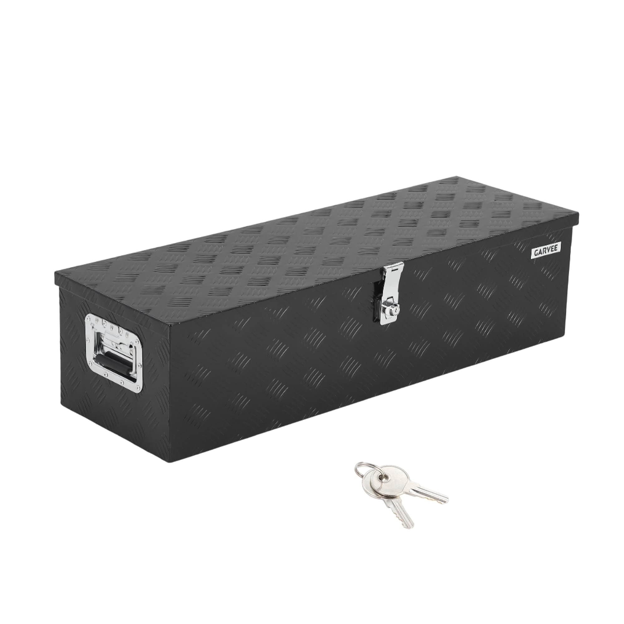 JustSmart 48" Aluminum Truck Bed Tool Box, Weatherproof Heavy Duty Lockable Storage Chest with Chain & Side Handles for Pickup Organizer