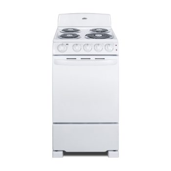 Summit 20 Inch Freestanding Electric Range, Burners, White - RE203W