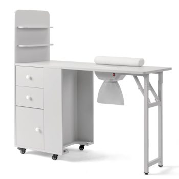 Ktaxon Foldable Nail Desk w/Dust Collector, Manicure Table for Nail Tech