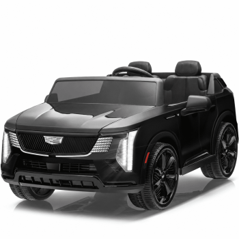 24V 2 Seater Ride on Cars, Licensed Cadillac Escalade IQ Powered Ride on Toys Truck with Remote Control, 4 Wheels Spring Suspension, LED Light, Electric Cars for Kids Ages 3-8 Gifts, Black
