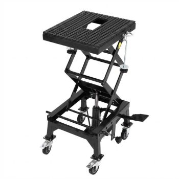 ROOMBEST Foot‑Operated Hydraulic Motorcycle Scissor Lift Jack, 350 LBS Load‑Rating, Scissor‑Table Style for ATV and Dirt‑Bike Repair Jobs