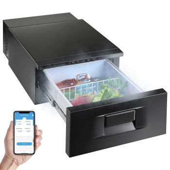 SWETRACE 33QT Portable Car Drawer Fridge Freezer with -4°F to 68°F Adjustable Range and APP Control for Camping RV Home Use