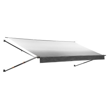 KFFKFF Manual RV Awning Complete Kit, 18.12FT Retractable Awning with Durable Aluminum Frame & Waterproof PVC Fabric, Outdoor Camping Trailer Shade Compatible with Most RVs (18FT Type,Gradient Black)