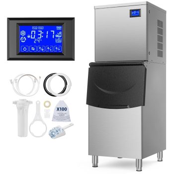 XUTUMM Commercial Ice Machine, 650Lbs/24H, ETL Approved, Auto-Cleaning Stainless Steel Ice Maker for Bars & Restaurants