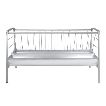 KFFKFF Livestock Hay and Grain Feeder, 2-in-1 Design, 80-Gallon Capacity, 57.9" Length, Deep Feeding Pan, Durable Steel Construction for Animal Sheds, Farms, and Barns