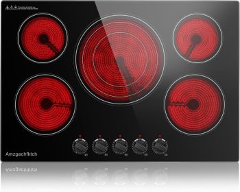 30 Inch Built-in Electric Cooktop 30 Inch Built-in Electric Cooktop with Expawith Expandable Triple Ring Burners, Ceramic Stove Top - Easy Knob Controls & Residual Heat Indicator (220-240V Hardwired)
