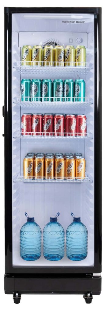 Hamilton Beach, 8.5 Cu.Ft. Commercial Glass Display Refrigerator, Black