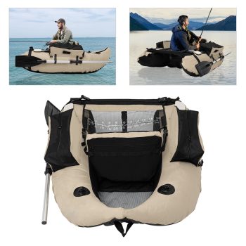 DENEST Inflatable Fishing Boat with Adjustable Backrest and Pump, 286.6 lbs Capacity
