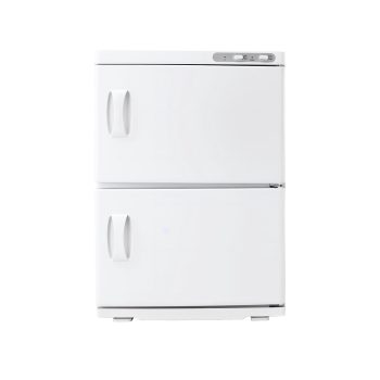 KFFKFF 10 gal 2-Tier Towel Warmer Cabinet with Clip & 4 Stainless Steel Racks, Holds 48 Towels, Even Heating for Spa, Barber, Manicure, Massage, and Salon Use
