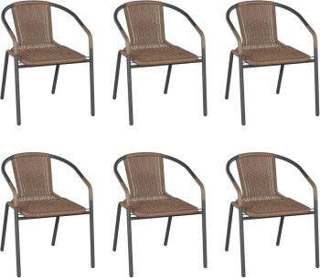 UDPATIO Rattan Outdoor Dining Chairs Set of, Wicker Stackable Patio Chairs, for Indoor Restaurant Porch Deck