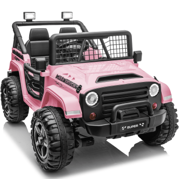 Joyracer 800W 24 Volt Ride on Toys for Big Kids, 4WD/2WD Switchable, 2 Seater Ride on Truck Car w/ Remote Control, Power Car Wheels, 3 Speeds, Spring Suspension, Bluetooth Music