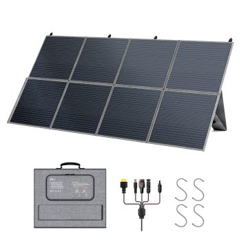 CTOLITY 400W Foldable Monocrystalline Solar Panel Waterproof with Adjustable Kickstand for Portable Power Station