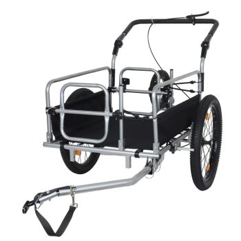 Heavy Duty 3 Mode Bike Cargo Trailer Wagon, Anti-Rust Steel Frame, Large Air-Filled Wheels, Versatile Utility Cart for Outdoor Camping Errands