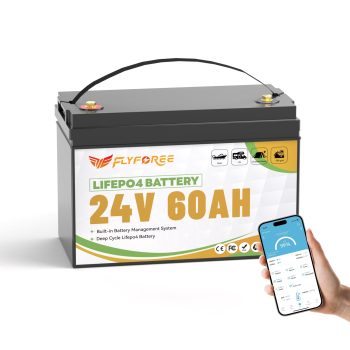 24V 60Ah LiFePO4 Battery for RV,Trolling Motors,Marine,Camping,Group 31 Lithium Batteries,15000+Deep Cycle,60A BMS