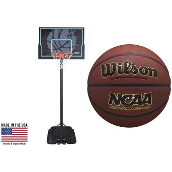 Lifetime New Adjustable Portable Basketball Hoop + 29.5 in Basketball- Online Only
