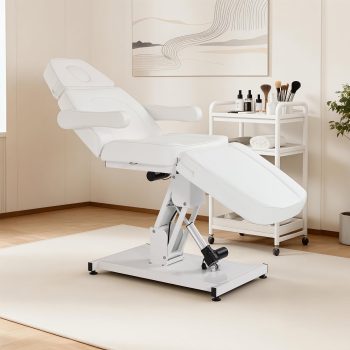 BarberPub 3-Motor Adjustable Electric Facial Bed, Esthetician Tattoo Chair for Spa & Beauty