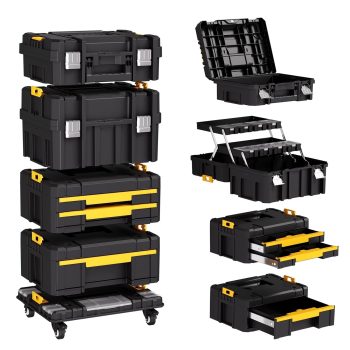 AIRAJ 4-Tier Stackable Rolling Tool Box with Wheels and Drawers Heavy-Duty Tool Chest 755 lbs Tool Storage for Garage Workshop