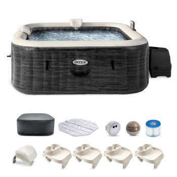 Intex PureSpa Plus Greystone Hot Tub, 94 x 28", with Cup Holder 4-Pack