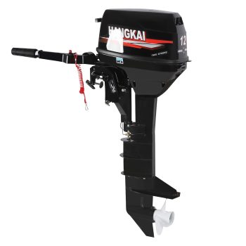 Peakora 12HP Water-Cooled Outboard, 2-Stroke Lightweight Engine, Boat Motor with Long Shaft, for Smooth Lake & River Use
