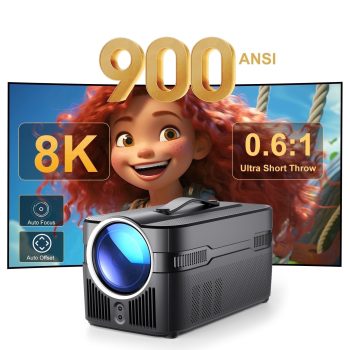 [Auto Focus] Magcubic HY450C 900ANSI Brightness Projector 8K 1080P Native Ultra Short Throw WiFi6 BT5.4 Auto Offset Home Theater Voice Control Smart Portable Projector HY450C
