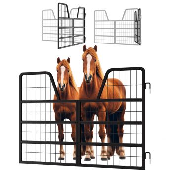 48" Heavy Duty Stall Gate, Two Way Swing 48" Heavy Duty Stall Gate with Mesh Panel, 31.9" Tall Heavy Duty Stall Gate for Barn
