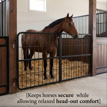 Heavy Duty Horse Stall Gate,Steel Stall Guards,48in X 24in Horse Fence Gates,Barn Door With Anti-Scratch Coating for Horse Barn Livestock Pen Farm Use