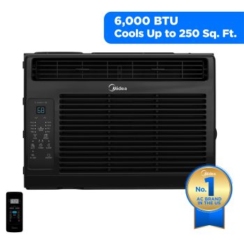 Midea 6,000 BTU 115V Window Air Conditioner with Comfort Sense Remote, up to 250 Sq. ft., MAW06R1WBL-T, New