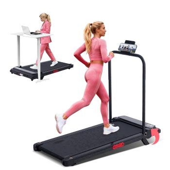HevGlrm 350 lbs Walking Pad with Incline for Home & Office, 3.0 HP Quiet Motor Under Desk Treadmill with Handle, 0.6-7.6 MPH Compact Running Machine