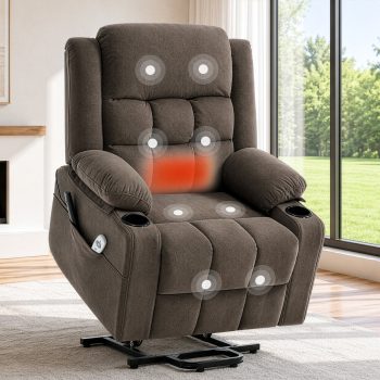 Power Lift Recliner Chair for Elderly with Massage, Electric Lift Chair with Remote, Side Pockets, USB & Type-C Ports()