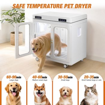 LIOOBO Large Pet Dryer Box with Intelligent Temp Control and Silent Mobility for Dogs