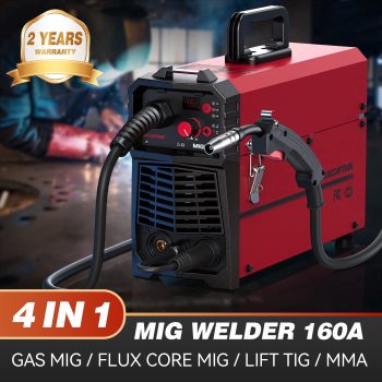 ARCCAPTAIN 4 in 1 MIG Welder,Gas MIG/Gasless MIG/Lift TIG/MMA Stick Welder, Welder Machine with Synergy for Beginner IGBT Inverter Portable Welder 110V 220V Welding Machine