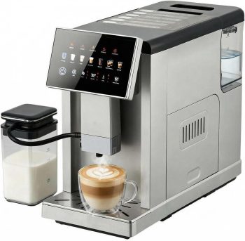 Super Automatic Espresso Machine with Built-in Grinder & Milk Frother, 20 Bar Dual Boiler Coffee Maker for 7 Drinks, Self-Cleaning System and Maintenance Alerts, Home Cappuccino & Latte Machine