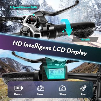 Gocio 26" 4.0 Fat Tire Electric Bike for Adults, Peak 749W Motor, 48V 13Ah Battery, Lightweight Aluminum Alloy Frame, Max 19.8Mph Electric Mountain Bike Beach Snow Ebike for Men UL2849 Certified