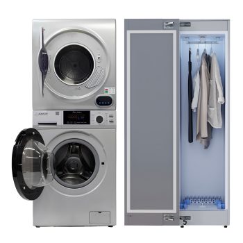 Equator LAUNDRY CENTER Silver WASHER 15Lbs+Vented DRYER+ Steam Dryer CLOSET 110V
