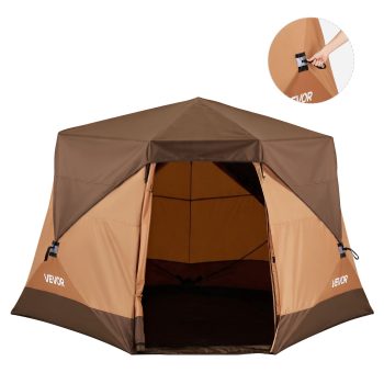 VEVOR Camping Tent, 6 Person Pop Up Instant Cabin Tent with Rainfly & Large Mesh Windows, 60 Seconds Easy Setup, Portable Waterproof Cabin Hub Tents with Carry Bag for Family Outdoor Camping & Hiking