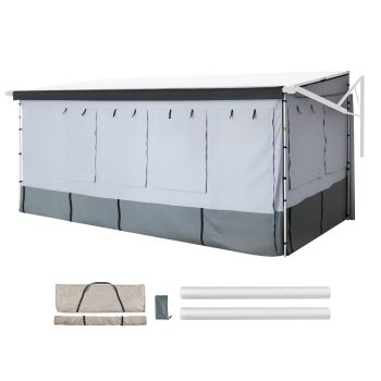 Rv Awning Sun Shade Room for 18-19 Ft Awnings, Door, Ventilated Mesh Windows, Sunproof and Windproof Enclosure