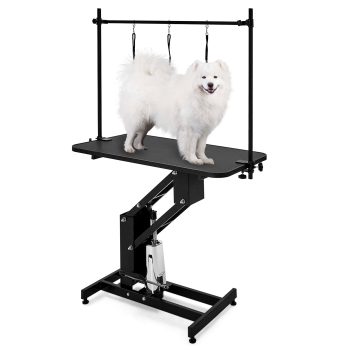 Heavy Duty Electric Dog Grooming Table for Large Dogs & Cats - Adjustable Height 22''-39'', Overhead Arm & Noose, Max 350 lbs, Hydraulic Wash Station, Stable & Portable, Easy Clean
