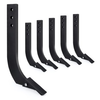 Telyswee 6 Pack Box Blade 16" Rippers Shank, 3 Holes Box Scraper, Scarifier with Removable Teeth and Pins, Adjustable Shanks Assembly