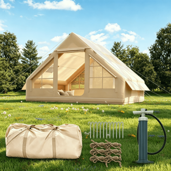 BaPiPro 4-8 Person Inflatable Camping Tent with Pump & Carry Bag, Large Air Family Tent for Camping, Weather-Resistant Outdoor Shelter with Carry Bag for Family Adventures
