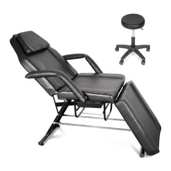 Bed Salon & Spa Equipment Professional Massage Bed 3-Section Folding, Camillas Para Estetica Adjustable Tattoo Table for Client, 71inch Facial Chair for Esthetician, White