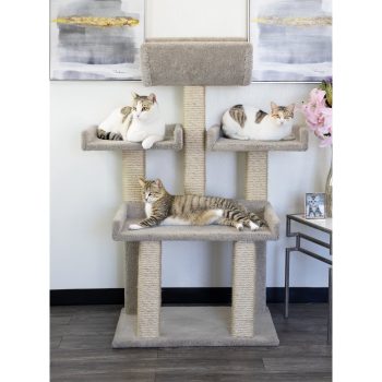 Prestige Cat Trees Extra Large Cat Tower for Big Cats, 56" H, Tan