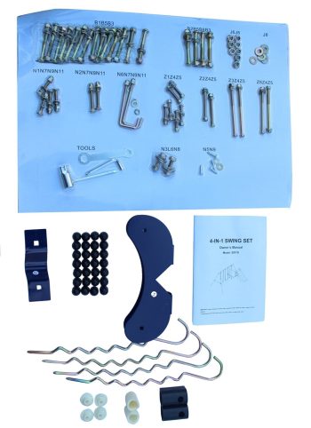 A-Frame Metal Swing Set with Slide & 4 Swings, Heavy Duty Outdoor Playset for Kids Ages 3-8, Blue - Easy Assembly & Weather-Resistant Design