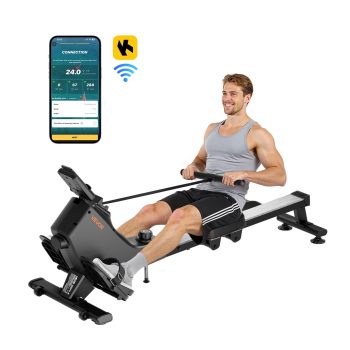 VEVOR Magnetic Rowing Machine,16-Level Quiet Resistance Adjustable, Foldable Rower Machine for Home, 350 LBS Weight Capacity, Row Machines with Smooth Pulley Design